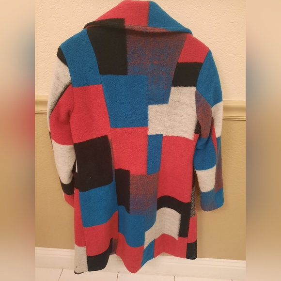 Multi Color Wool blend Coat - Picture 2 of 8